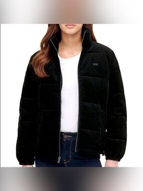 Levi’s Zoe Black Corduroy Puffer Jacket Size Small Like New